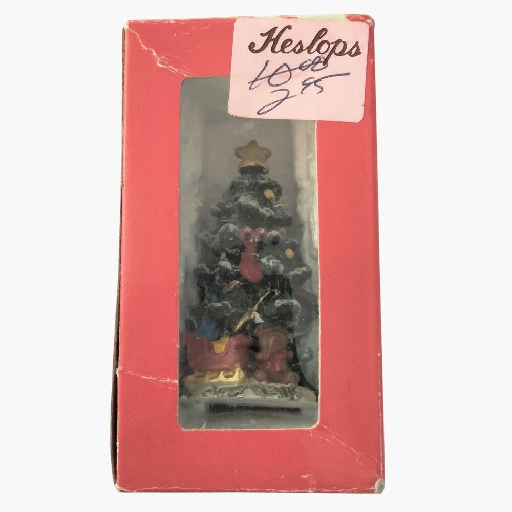 Novelino Antique Pewter Christmas Tree Figurine Original Box Vintage